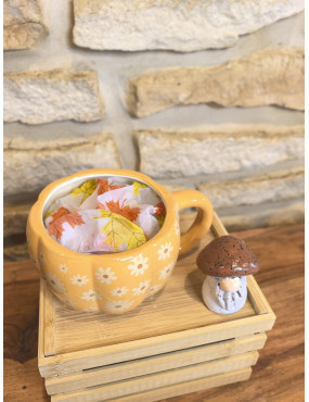 Tasse citrouille fleurie - avec fondants parfumés