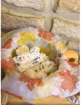 Tasse citrouille fleurie - avec fondants parfumés