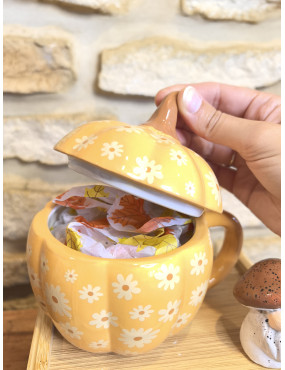 Tasse citrouille fleurie -...