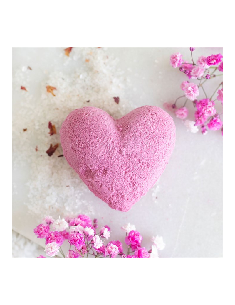 Bombe de bain coeur - Cerise
