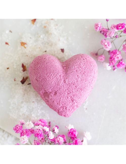 Bombe de bain coeur - Cerise