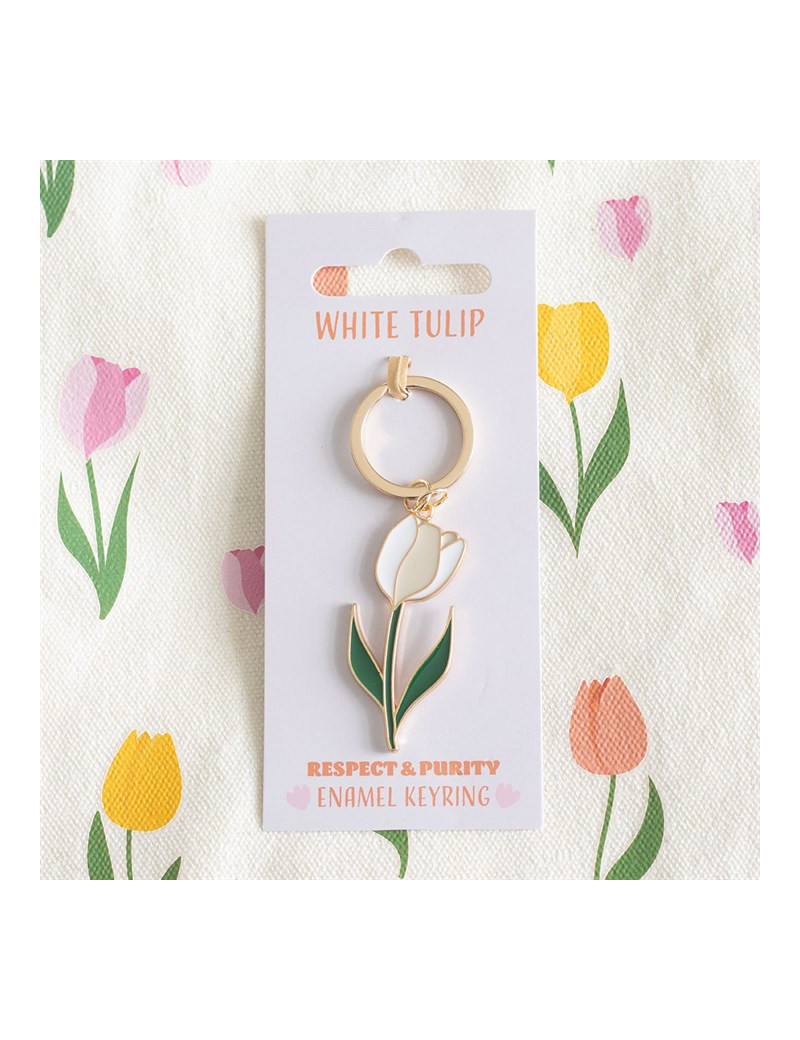 Porte-clés Tulipe blanche