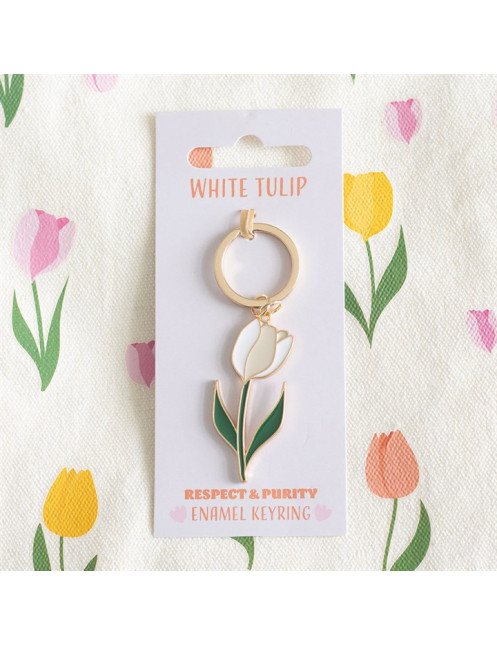 Porte-clés Tulipe blanche