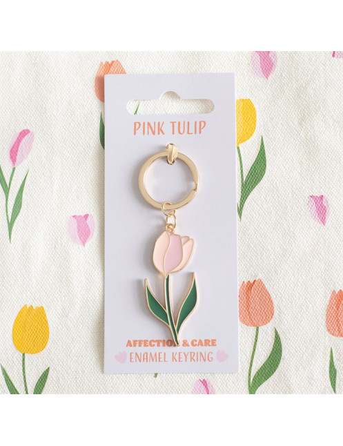 Porte-clés Tulipe rose