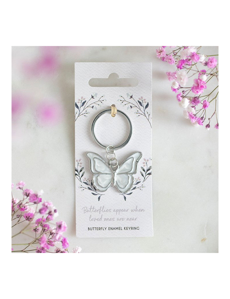 Porte-clés Papillon Blanc