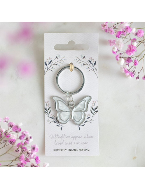 Porte-clés Papillon Blanc