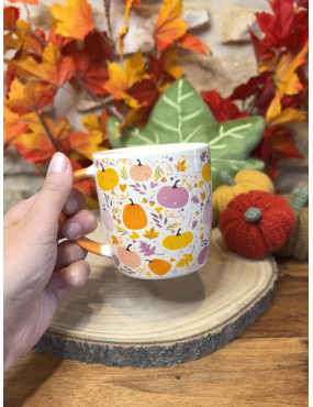 Tasse motif Citrouille rose et orange