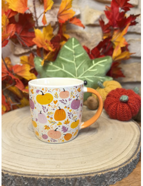 Tasse motif Citrouille rose et orange