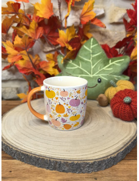 Tasse motif Citrouille rose et orange