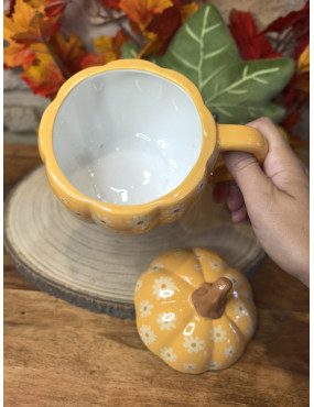 Tasse citrouille fleurie - avec fondants parfumés