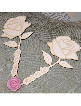 Rose en bois - personnalisable