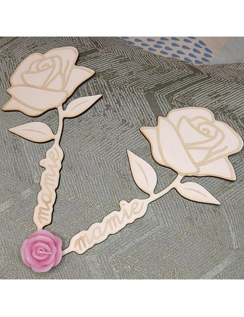 Rose en bois - personnalisable