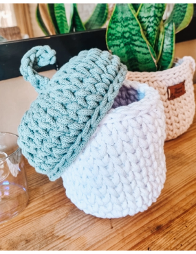 Panier de rangement "Gland" en crochet