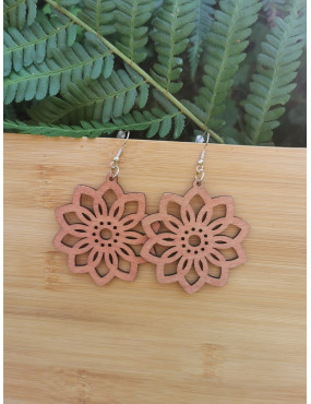 Boucle d'oreille en bois -...
