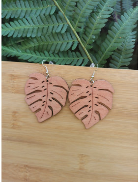 Boucle d'oreille en Bois -...