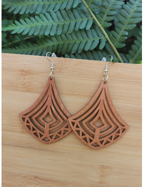 Boucle d'oreille en Bois -...