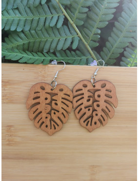 Boucle d'oreille en Bois -...