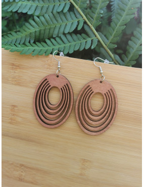 Boucle d'oreille en Bois -...
